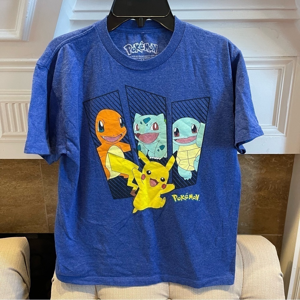 Pokémon Boys Blue T-Shirts 60/40 Cotton/Polyester Blend Sz M